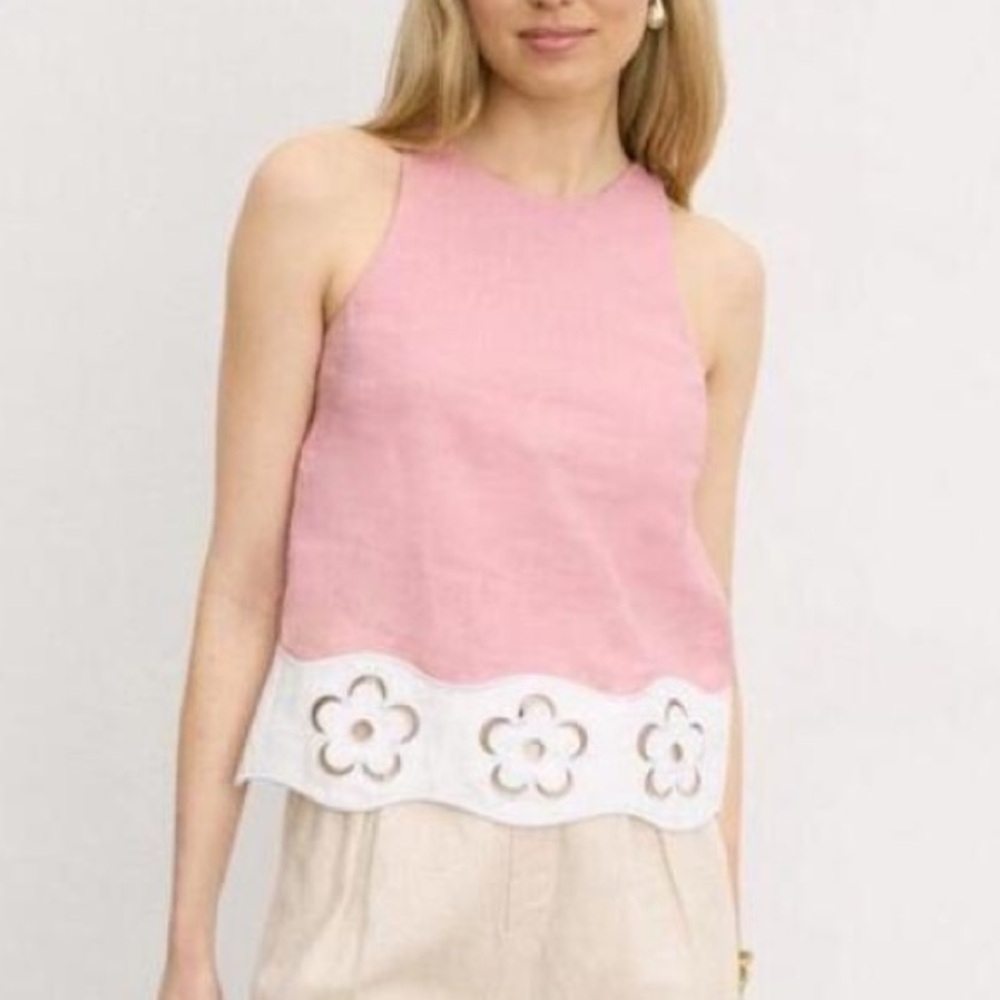 NWT STAUD Mika Linen Top